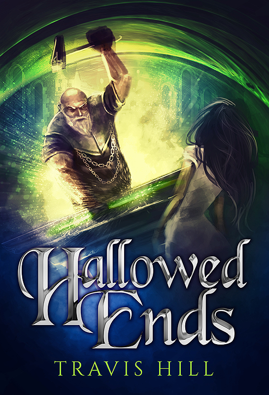 "Hallowed Ends" book cover, still a Work-in-Progress (but looking fantastic!)